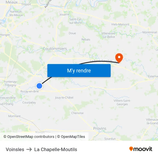 Voinsles to La Chapelle-Moutils map