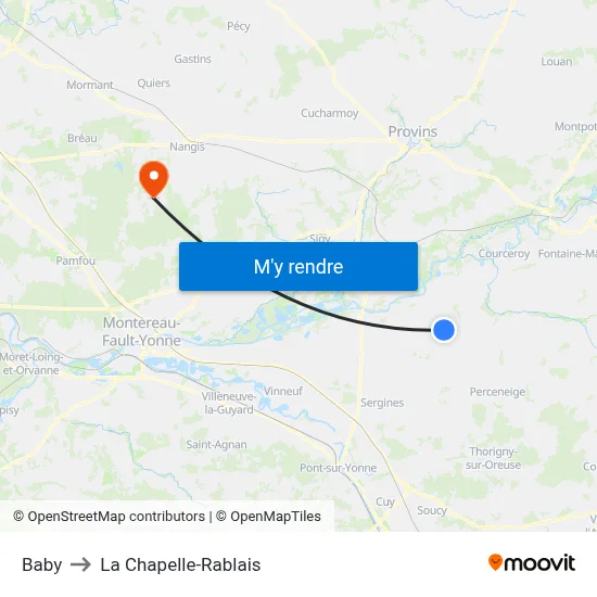 Baby to La Chapelle-Rablais map