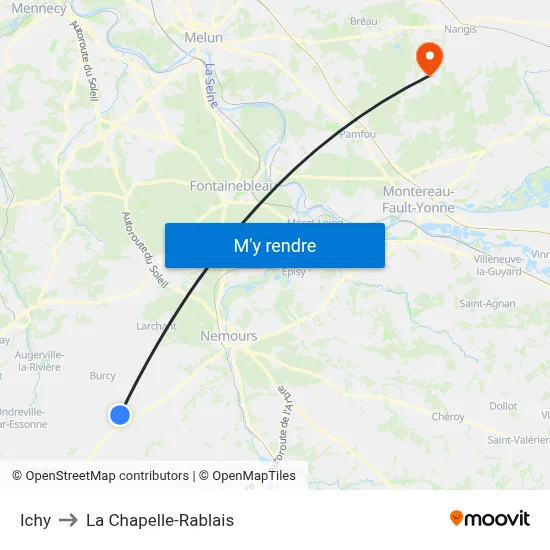 Ichy to La Chapelle-Rablais map
