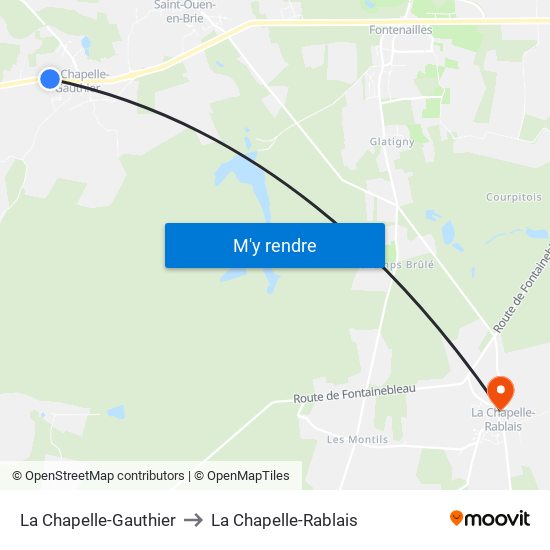 La Chapelle-Gauthier to La Chapelle-Rablais map