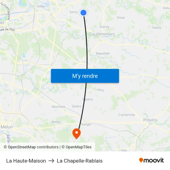 La Haute-Maison to La Chapelle-Rablais map
