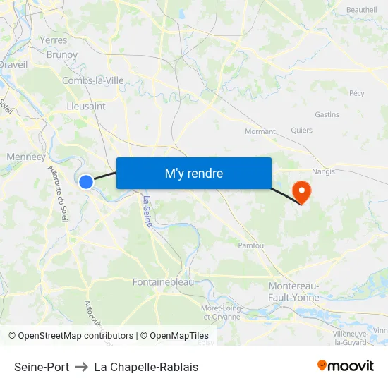 Seine-Port to La Chapelle-Rablais map