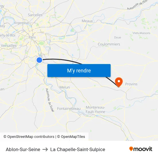 Ablon-Sur-Seine to La Chapelle-Saint-Sulpice map