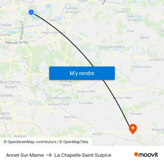 Annet-Sur-Marne to La Chapelle-Saint-Sulpice map