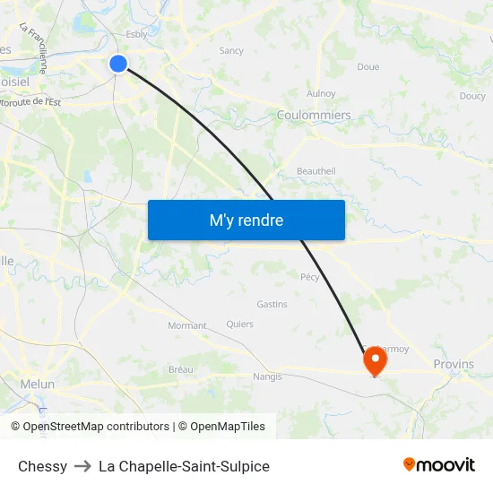 Chessy to La Chapelle-Saint-Sulpice map