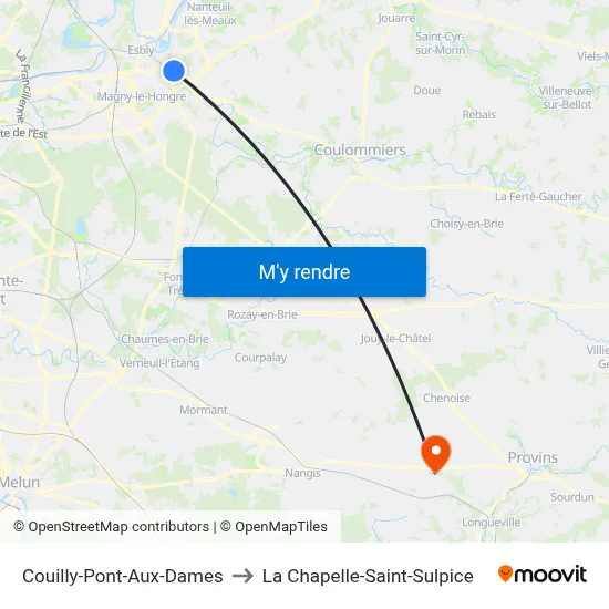 Couilly-Pont-Aux-Dames to La Chapelle-Saint-Sulpice map