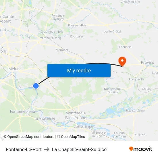 Fontaine-Le-Port to La Chapelle-Saint-Sulpice map