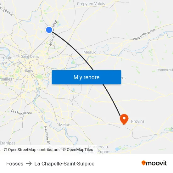 Fosses to La Chapelle-Saint-Sulpice map