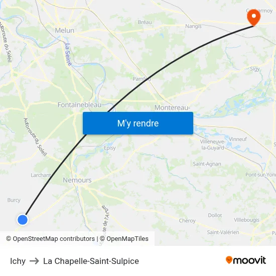 Ichy to La Chapelle-Saint-Sulpice map