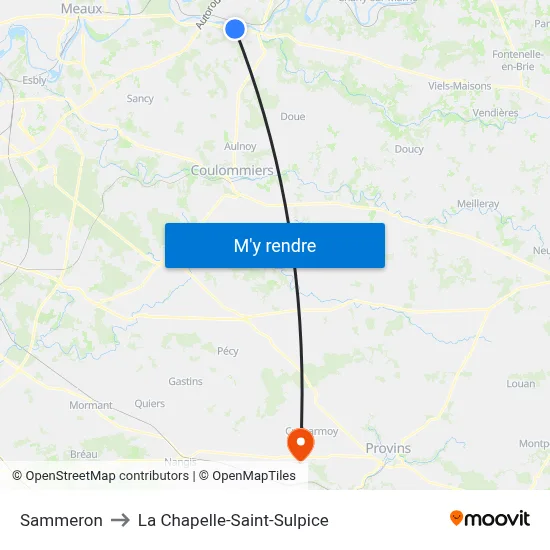 Sammeron to La Chapelle-Saint-Sulpice map