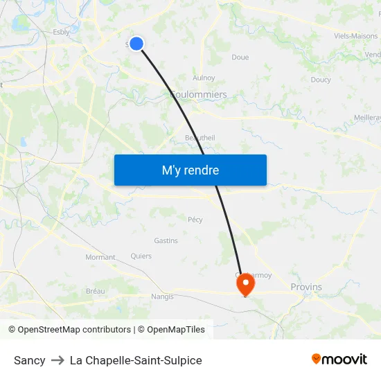Sancy to La Chapelle-Saint-Sulpice map
