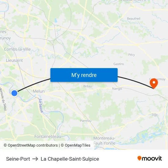 Seine-Port to La Chapelle-Saint-Sulpice map