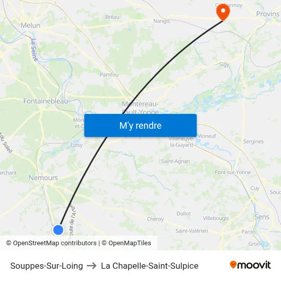 Souppes-Sur-Loing to La Chapelle-Saint-Sulpice map