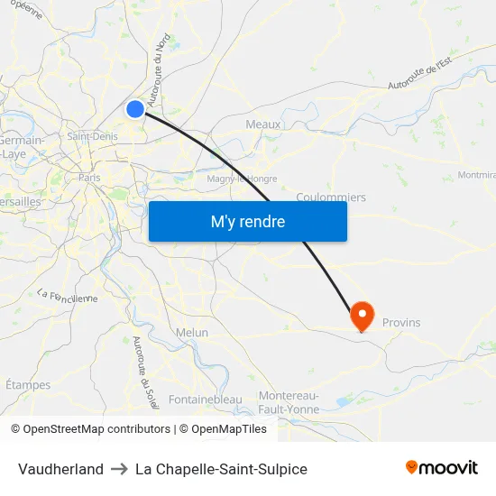 Vaudherland to La Chapelle-Saint-Sulpice map