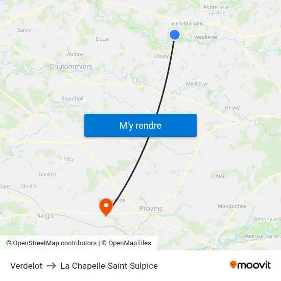 Verdelot to La Chapelle-Saint-Sulpice map