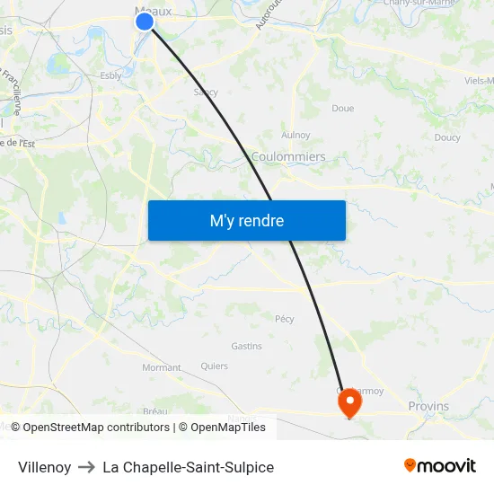 Villenoy to La Chapelle-Saint-Sulpice map