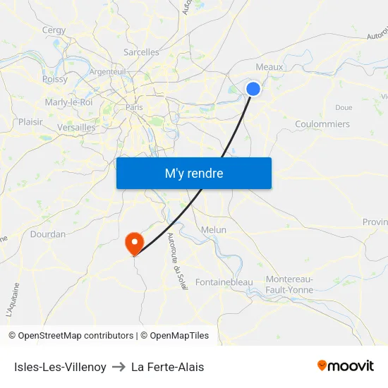 Isles-Les-Villenoy to La Ferte-Alais map