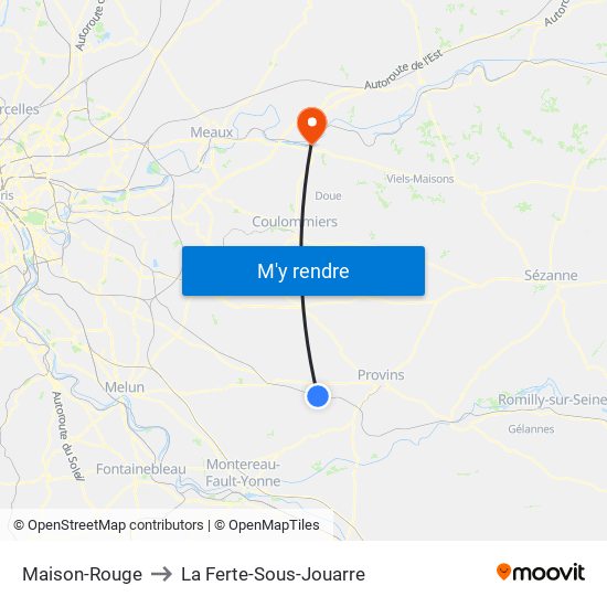 Maison-Rouge to La Ferte-Sous-Jouarre map