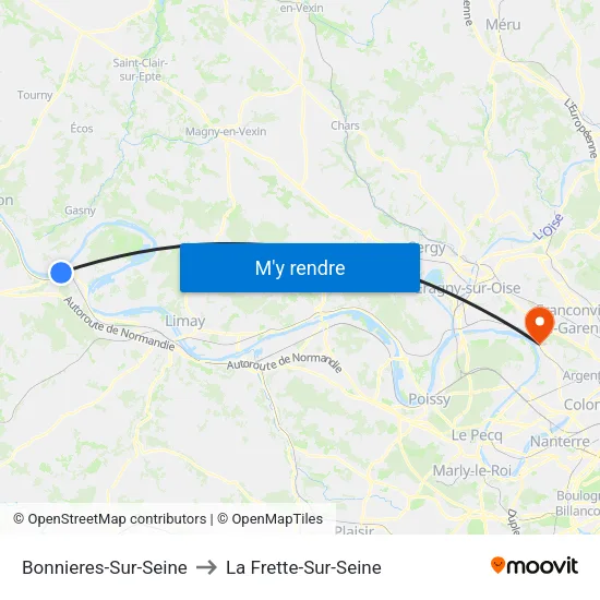 Bonnieres-Sur-Seine to La Frette-Sur-Seine map