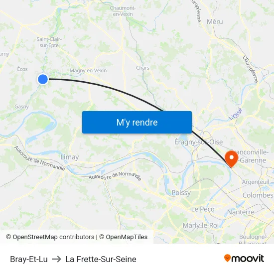 Bray-Et-Lu to La Frette-Sur-Seine map
