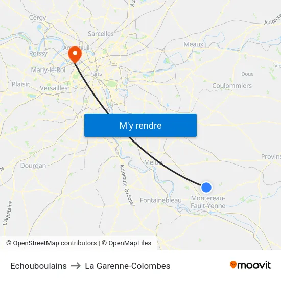 Echouboulains to La Garenne-Colombes map