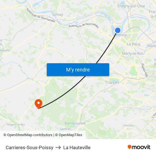 Carrieres-Sous-Poissy to La Hauteville map