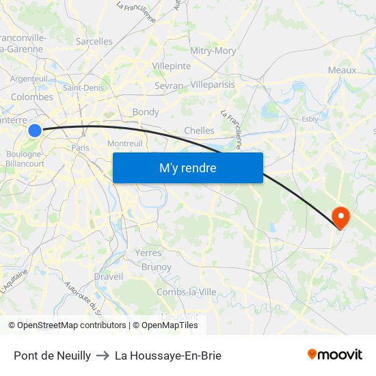 Pont de Neuilly to La Houssaye-En-Brie map