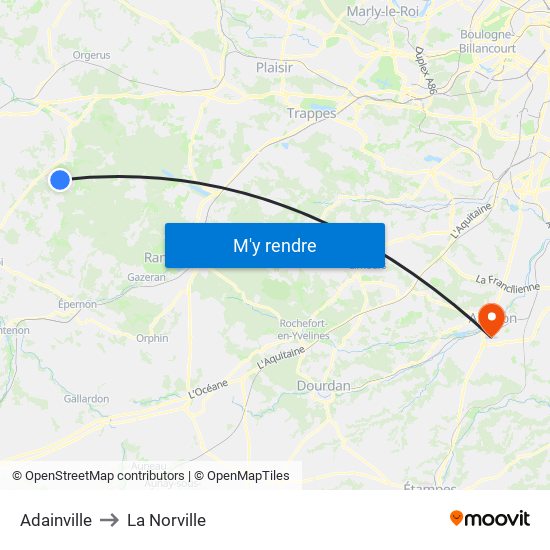 Adainville to Adainville map