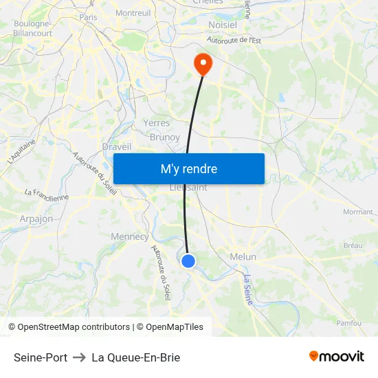 Seine-Port to La Queue-En-Brie map