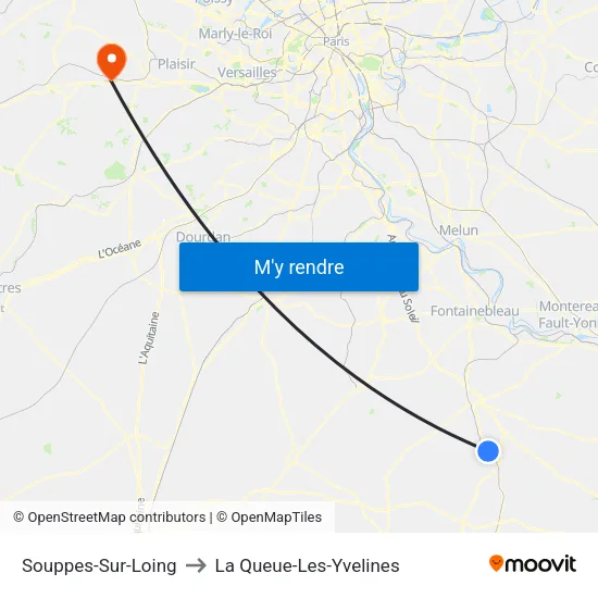 Souppes-Sur-Loing to La Queue-Les-Yvelines map