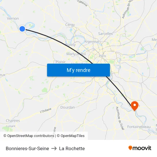 Bonnieres-Sur-Seine to La Rochette map