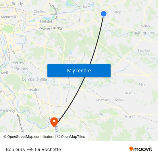 Bouleurs to La Rochette map