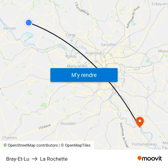Bray-Et-Lu to La Rochette map