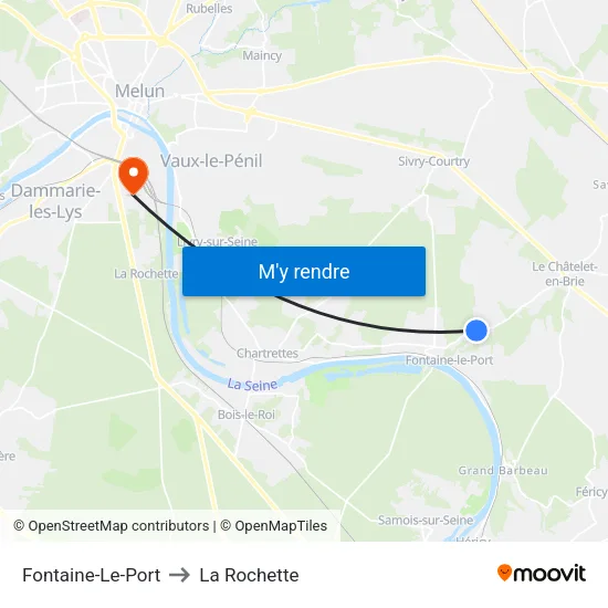 Fontaine-Le-Port to La Rochette map