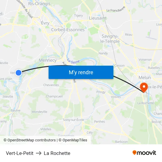Vert-Le-Petit to La Rochette map