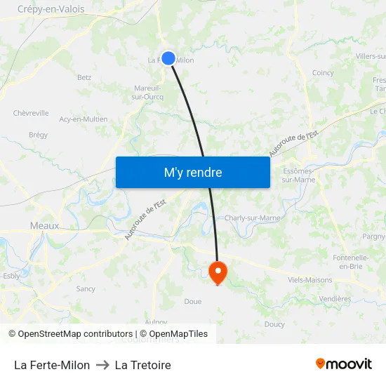 La Ferte-Milon to La Tretoire map