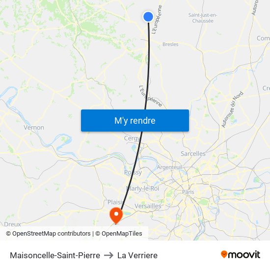 Maisoncelle-Saint-Pierre to La Verriere map