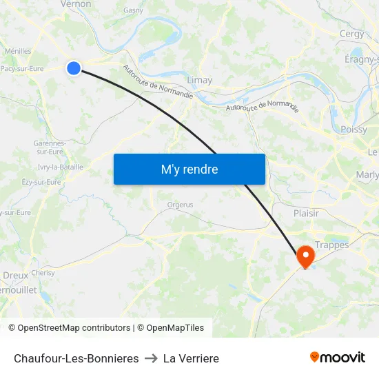 Chaufour-Les-Bonnieres to La Verriere map