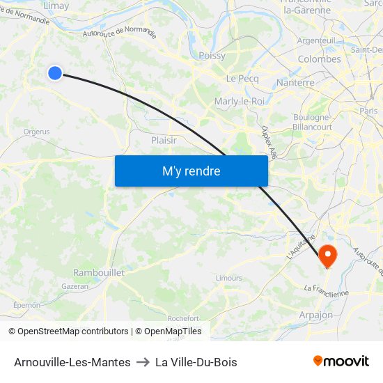 Arnouville-Les-Mantes to La Ville-Du-Bois map