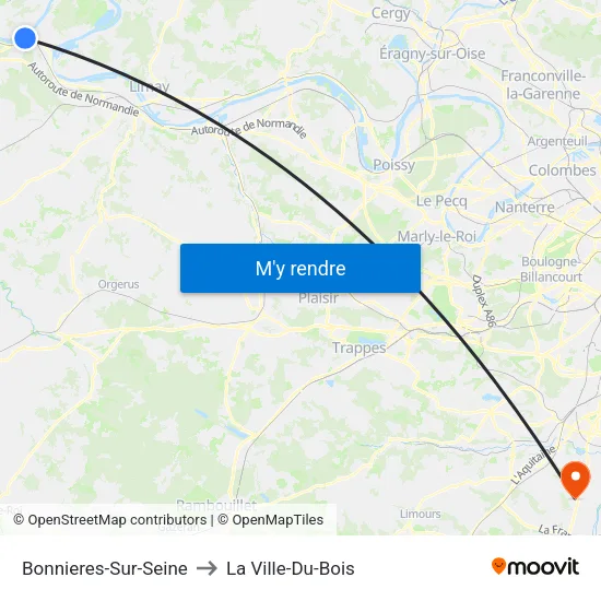 Bonnieres-Sur-Seine to La Ville-Du-Bois map