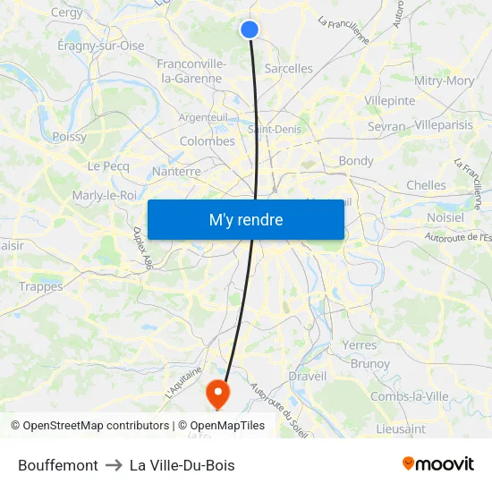 Bouffemont to La Ville-Du-Bois map