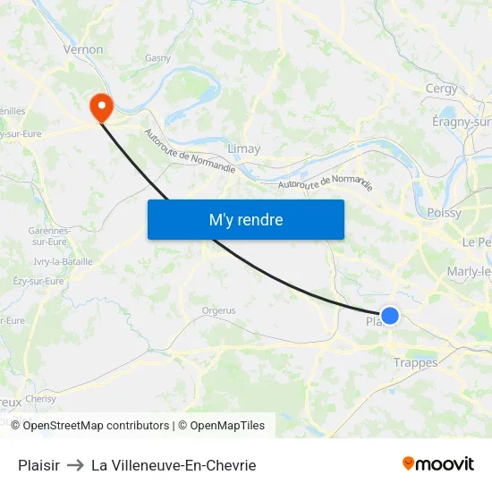 Plaisir to La Villeneuve-En-Chevrie map