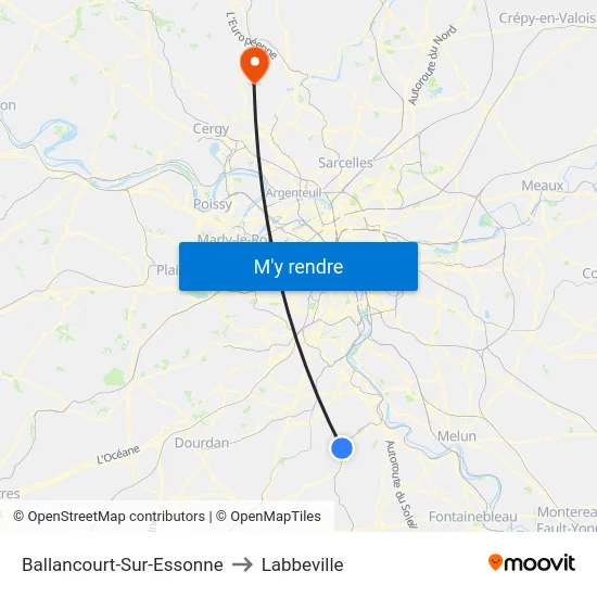 Ballancourt-Sur-Essonne to Labbeville map