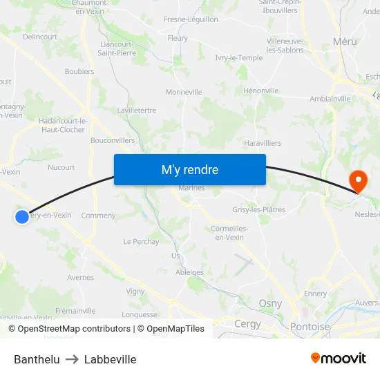 Banthelu to Labbeville map