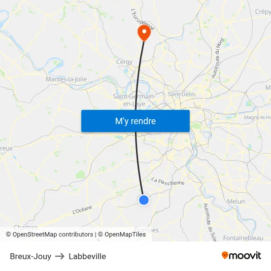 Breux-Jouy to Labbeville map