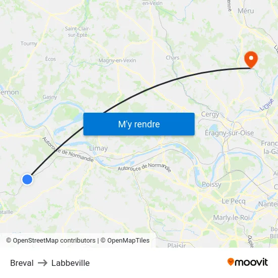Breval to Labbeville map