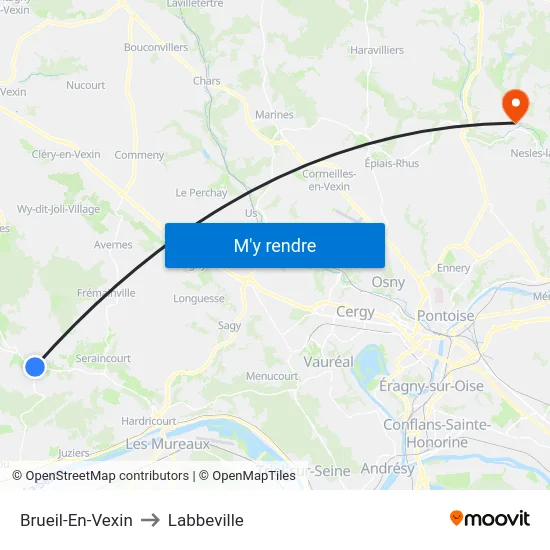 Brueil-En-Vexin to Labbeville map