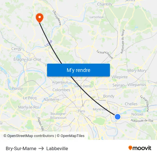 Bry-Sur-Marne to Labbeville map