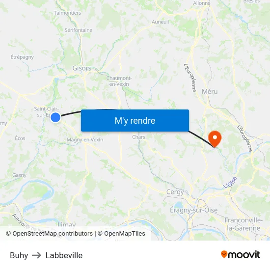 Buhy to Labbeville map