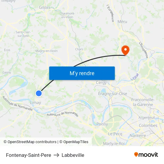 Fontenay-Saint-Pere to Labbeville map
